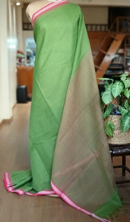 Ponnur cotton saree Green